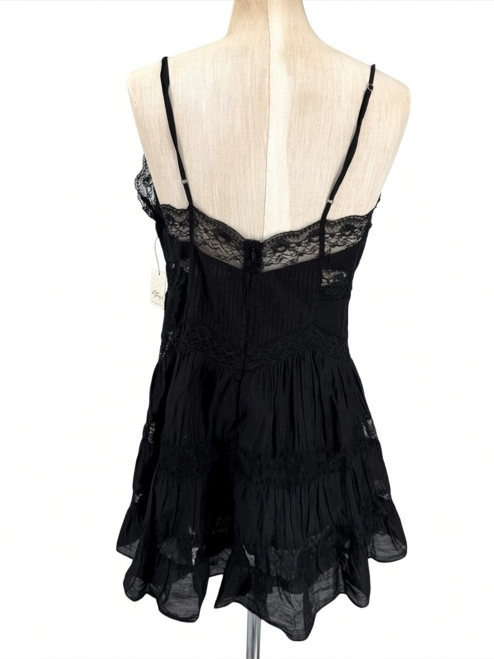 ❤️ NWT! Free People Somebody To Love Black Lace Inset Mini Dress XL - Picture 3 of 8
